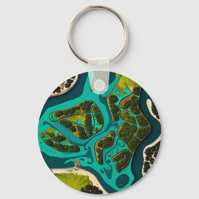 Futuristic Marshlands Keychain (Front)