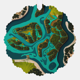 Futuristic Marshlands Ornament Card
