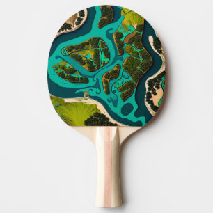 Futuristic Marshlands Ping Pong Paddle