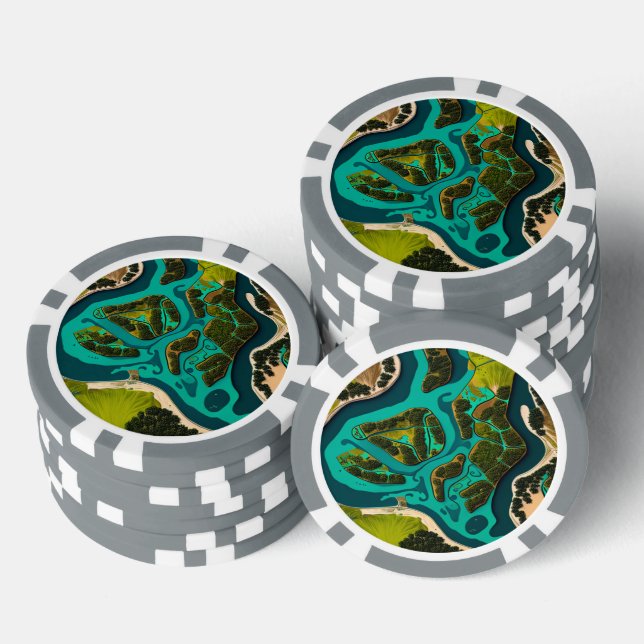Futuristic Marshlands Poker Chips (Stack)