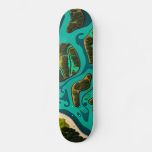 Futuristic Marshlands Skateboard