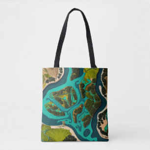 Futuristic Marshlands Tote Bag