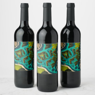 Futuristic Marshlands Wine Label