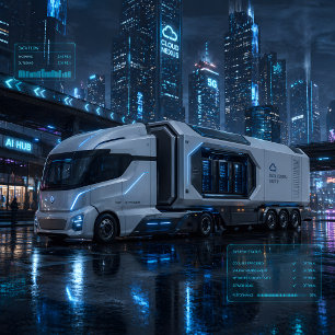 Futuristic Mobile Data Center Truck Card