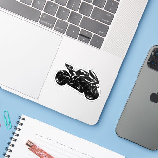 Futuristic Motorcycle Black White Vector 
