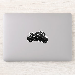 Futuristic Motorcycle Black White Vector