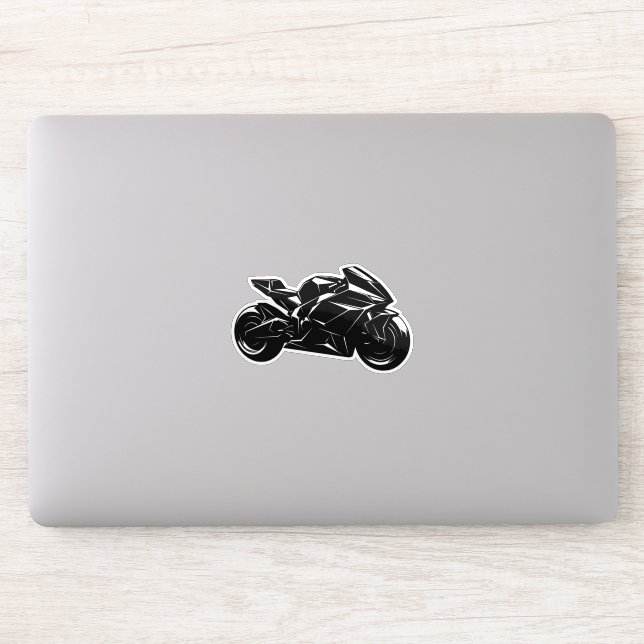 Futuristic Motorcycle Black White Vector  (Computer)