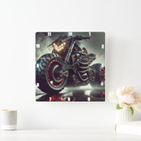 Futuristic Motorcycle With LED Lights Displaying