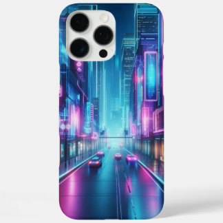 futuristic neon cityscape iPhone 16 pro max case