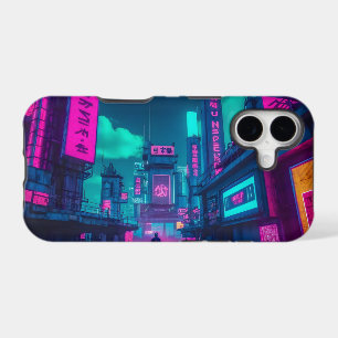 Futuristic Neon Cyberpunk City Street