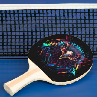 Futuristic Neon Eagle Artistic Ping Pong Paddle