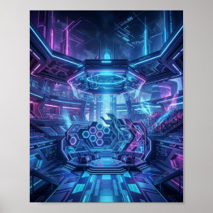 Futuristic Neon Esports Arena Digital Innovation Poster