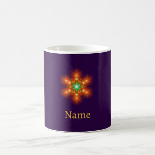Futuristic Neon Glow Flower Graphic Coffee Mug