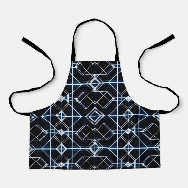 Futuristic Neon Grid Pattern Apron (Front)
