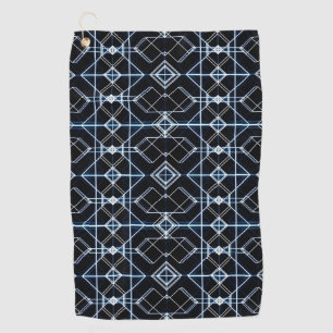 Futuristic Neon Grid Pattern Golf Towel