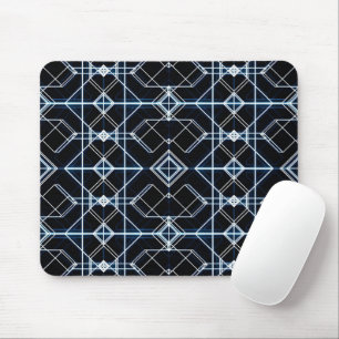 Futuristic Neon Grid Pattern Mouse Pad