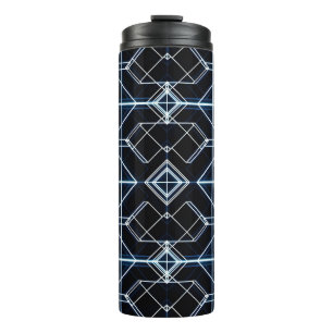 Futuristic Neon Grid Pattern Thermal Tumbler
