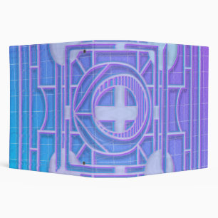 Futuristic Neon Vaporwave Abstract Geometric Binder