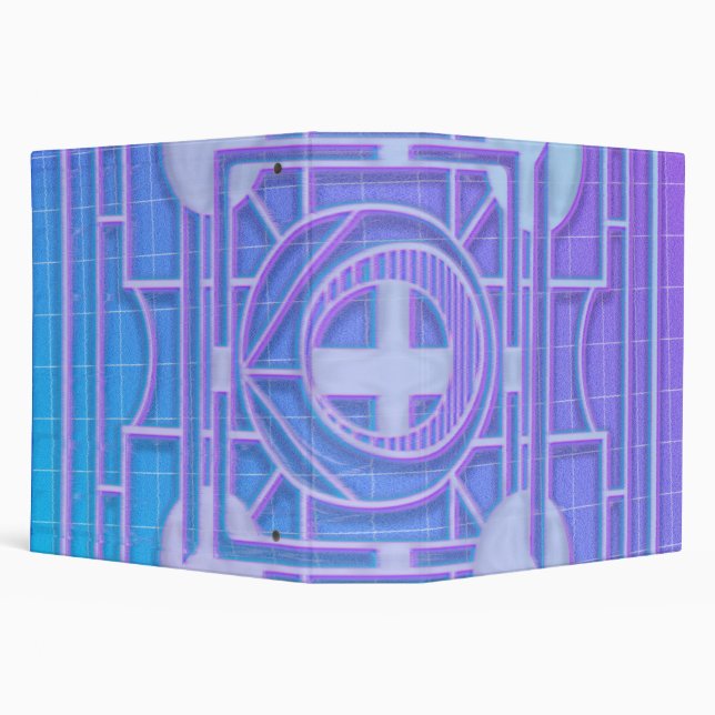 Futuristic Neon Vaporwave Abstract Geometric Binder (Background)