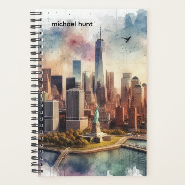 Futuristic New York City Skyline & Liberty Planner (Front)