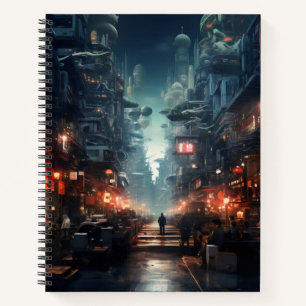 Futuristic Night City Cyberpunk Notebook