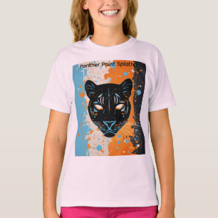 Futuristic Panther Paint Splatter Design T-Shirt