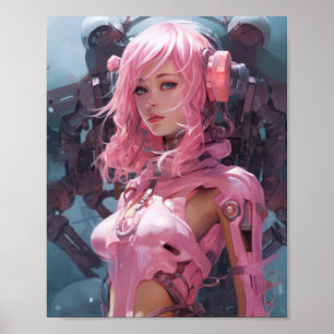 Futuristic Pink Mech Poster - Unveiling the Enigma