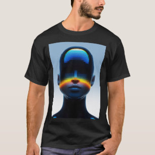 Futuristic Pixel Art Portrait T-Shirt
