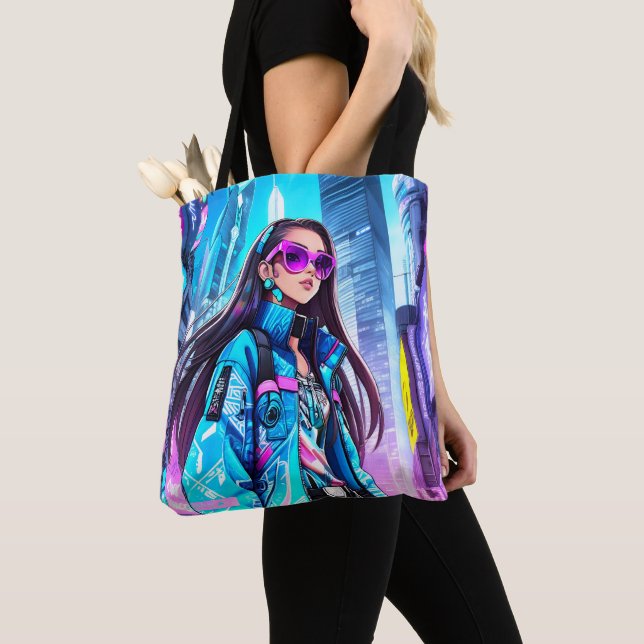 Futuristic Pop Star 0002 Tote Bag (Close Up)