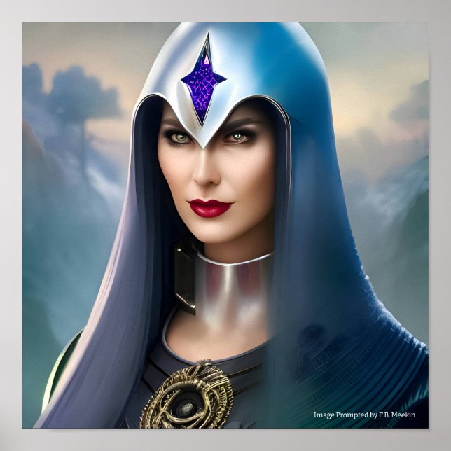 Futuristic Priestess Poster (Front)