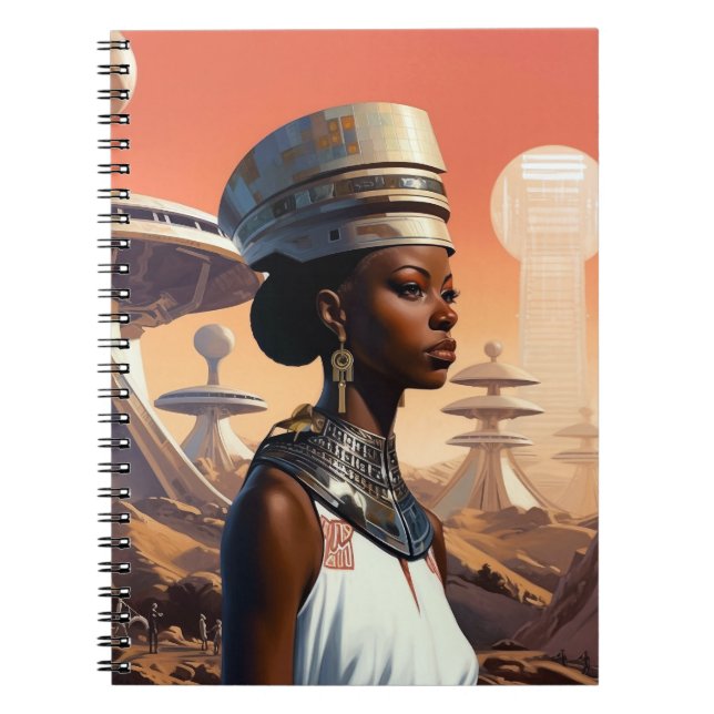 Futuristic Queen Afrofuturistic Science Fiction Notebook (Front)