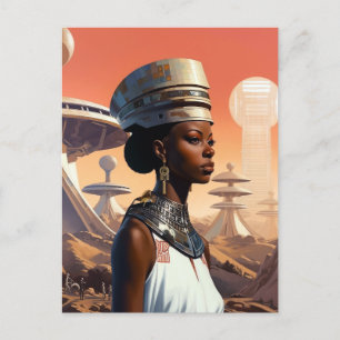Futuristic Queen Afrofuturistic Science Fiction Postcard
