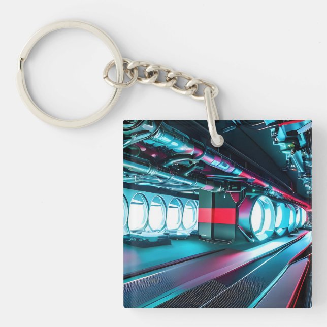 Futuristic Reactor | Advance Energy Technology Keychain (Front)