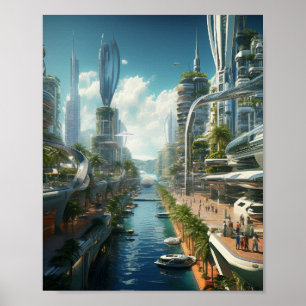 Futuristic Recife Cityscape Poster