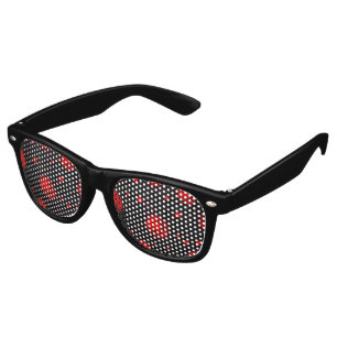 Futuristic Red Digital Network Retro Sunglasses