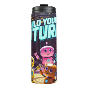 Futuristic Robot and Astronaut Children Thermal Tumbler