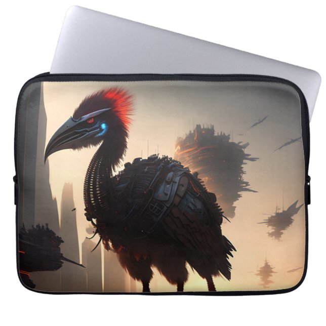 Futuristic Robot Australian Emu, Laptop Sleeve (Front)