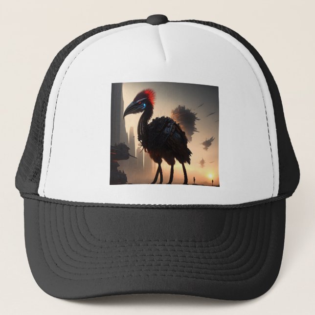 Futuristic Robot Australian Emu, Truckers Hat (Front)