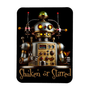 Futuristic Robot Bartender "Shaken or Stirred" Magnet
