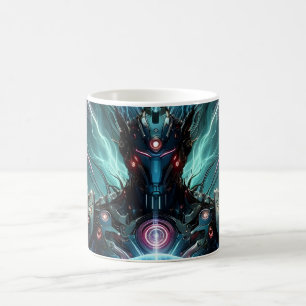 Futuristic Robot Cosmic Core Cyberpunk Coffee Mug