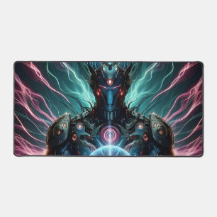 Futuristic Robot Cosmic Core Cyberpunk Desk Mat
