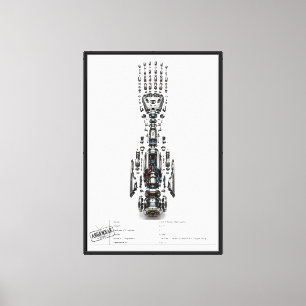 Futuristic Robotic Arm Exploded Canvas Print