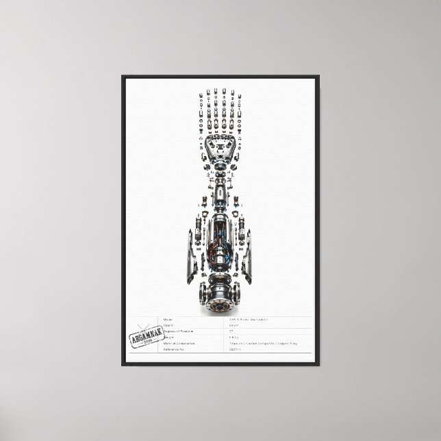 Futuristic Robotic Arm Exploded Canvas Print (Front)