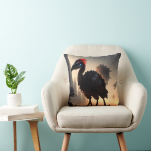 Futuristic Robotic Australian Emu, Cushion