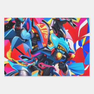Futuristic robotic wrapping paper sheet