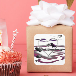 Futuristic Romance Square Sticker