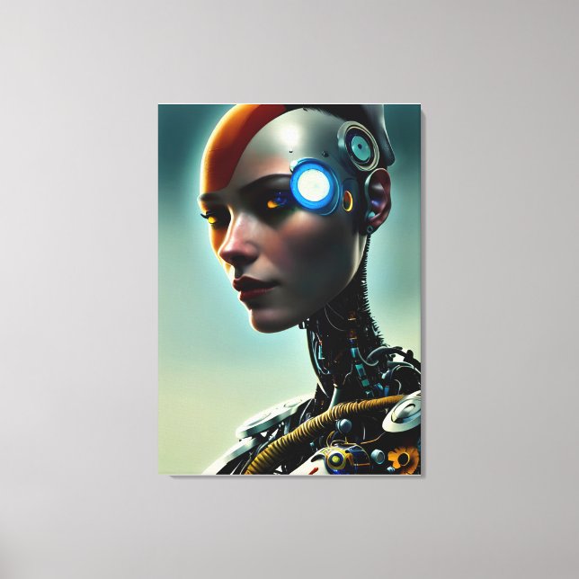 Futuristic Science Fiction Cyborg Man Wall Art  (Front)