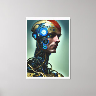 Futuristic Science Fiction Cyborg Man Wall Art