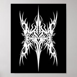 Futuristic Sigil Butteryfly Cyber Tattoo Cybersigi Poster