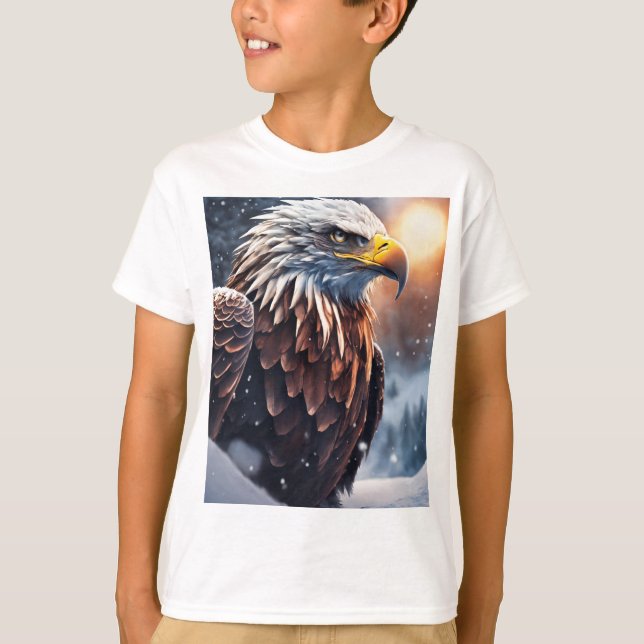 Futuristic Snow Eagle Logo T-Shirt (Front)